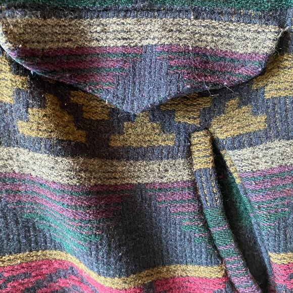 Vtg Eastern Mountain Hooded Sports Jacket Women M Wool Navajo Aztec Southwest - Picture 7 of 10